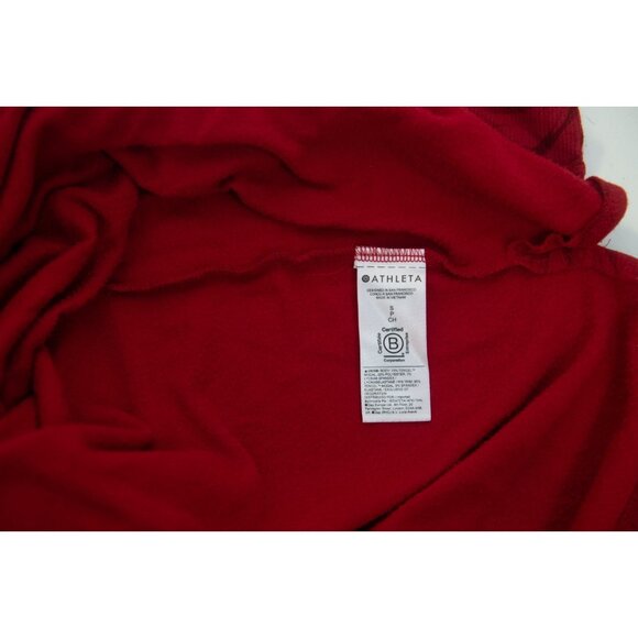 Athleta Women's Size S Coaster Luxe V-Neck Sweatshirt Agate Paisley Red - Picture 7 of 10